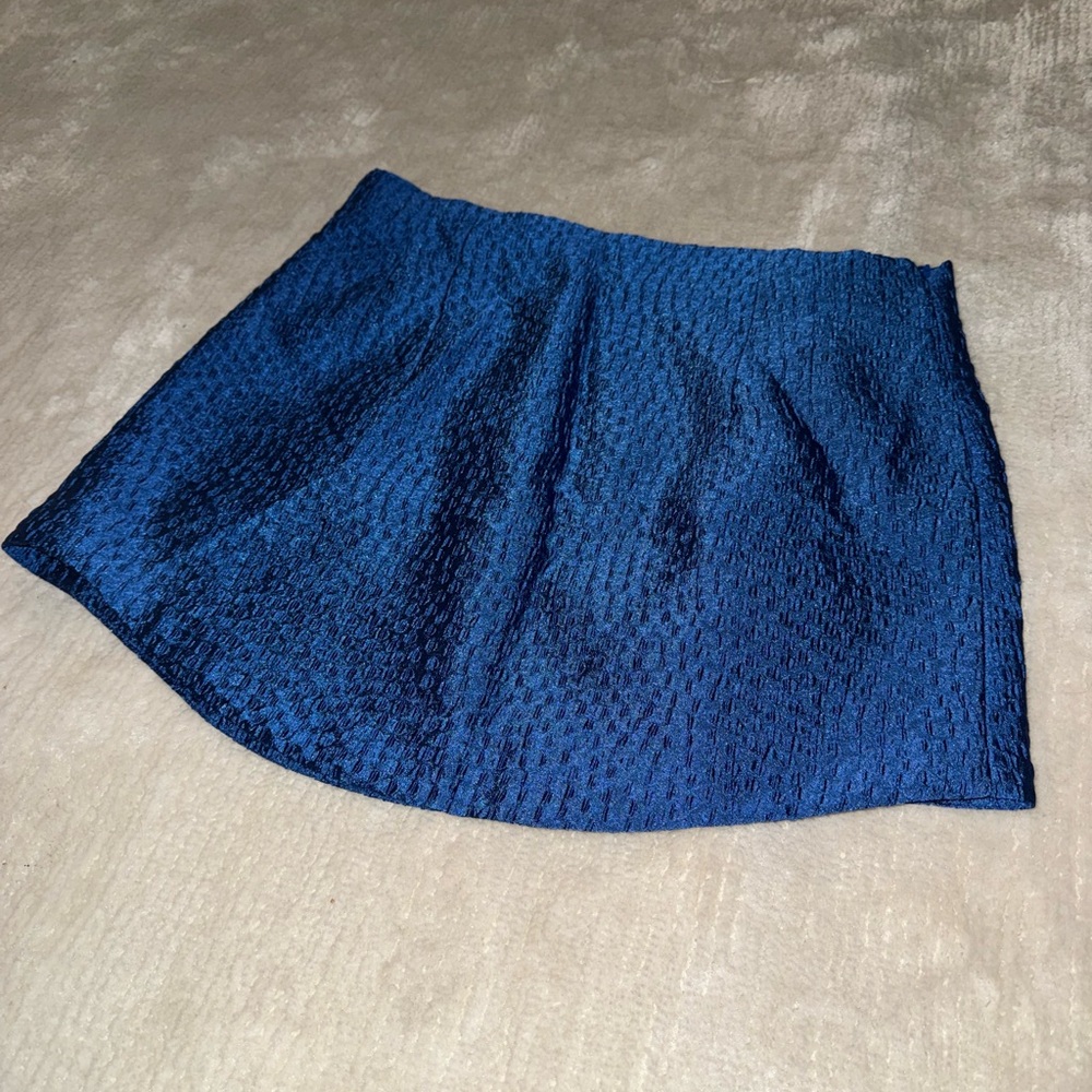 Zara Blue Asymmetrical Bubble Mini Skirt